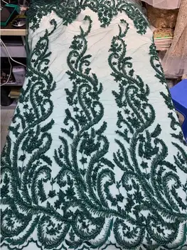 

Nigerian french net Lace David-18.6801 Embroidered Cord Lace Fabric with full beads for bridal dress