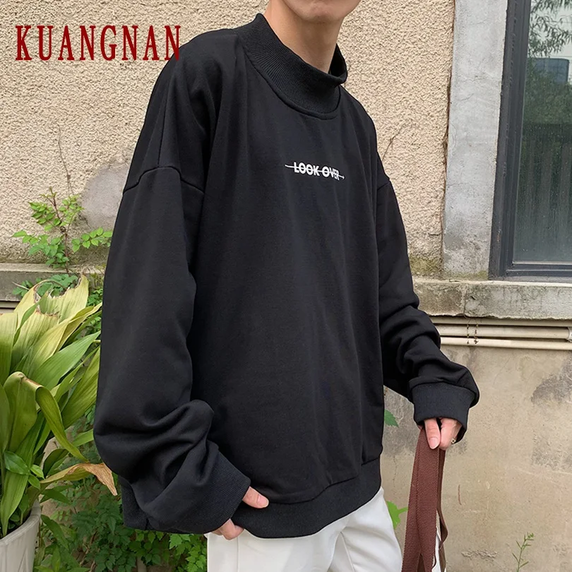 KUANGNAN Свободная Повседневная Толстовка для мужчин, Японская уличная Толстовка Harajuku, мужские толстовки в стиле хип-хоп, Мужская толстовка 5XL, Новинка осени