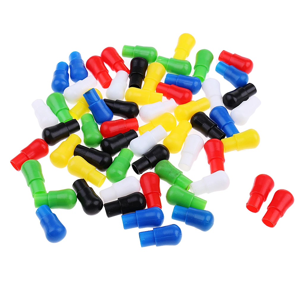 60pcs Chinese Checkers Pieces Only, 0.9 inch Plastic Chess Pegs Replacement - Multicolor
