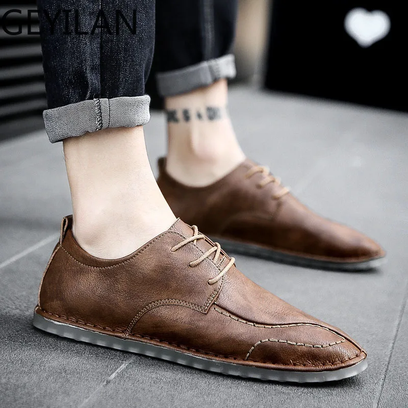 

Men's Casual Shoes 2020 New Four season casual Leather Footwear Male Fashion business Shoes Men comfortable Street Men's Shoes 5