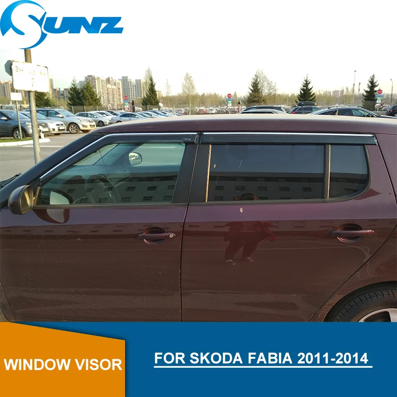 Дефлекторы боковых окон для Skoda FABIA 2011 2012 2013 оконный козырек вентиляционные шторы Защита от солнца и дождя SUNZ