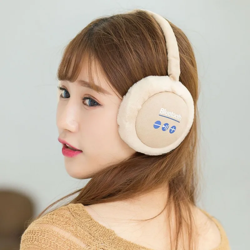 Многофункциональные плюшевые складные теплые bluetooth-наушники, теплые беспроводные наушники, пушистая гарнитура, зимние ушные грелки