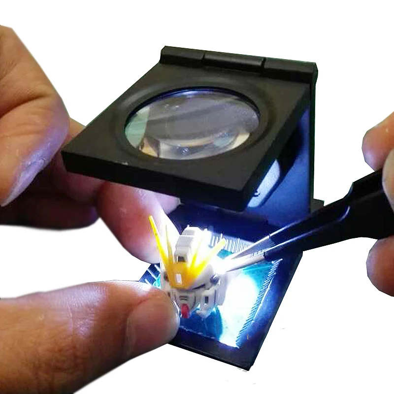 

Model Making Transformation Table Metal Multifunctional Magnifier 10 Times Magnification Foldable with Scale + Lamp