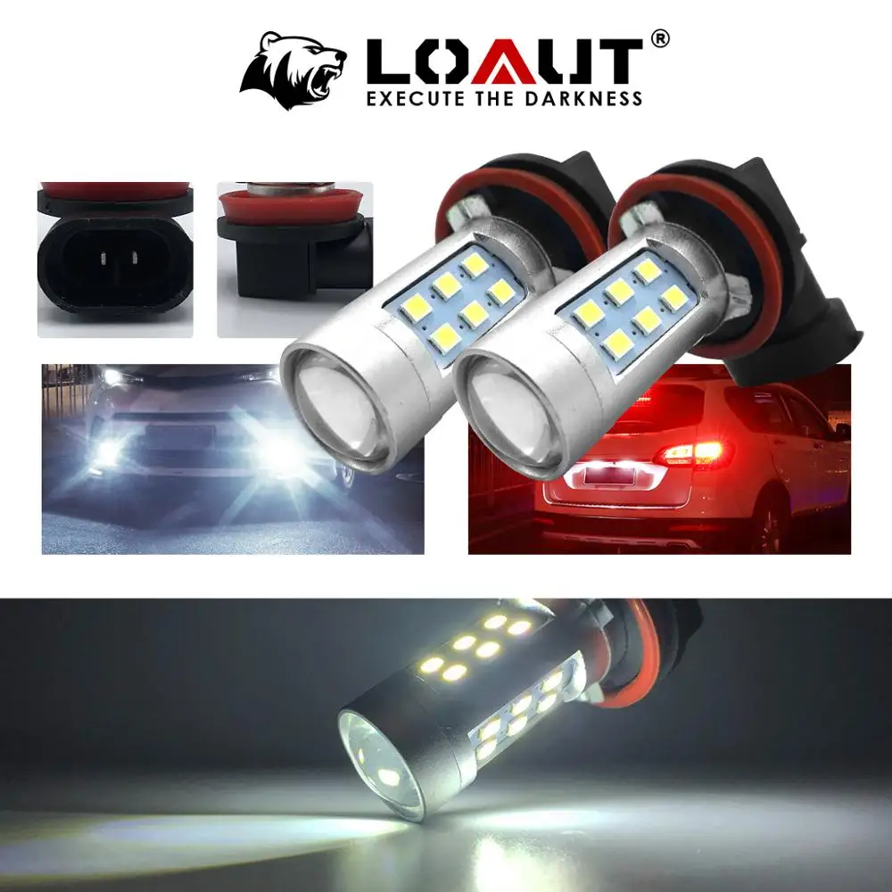 LOAUT H8 H9 H11 3528 21 SMD светодиодный светильник супер яркий белый автомобиль противотуманные фары 12 В 24 в 6000 К Белый Вождение день бег лампа авто белый