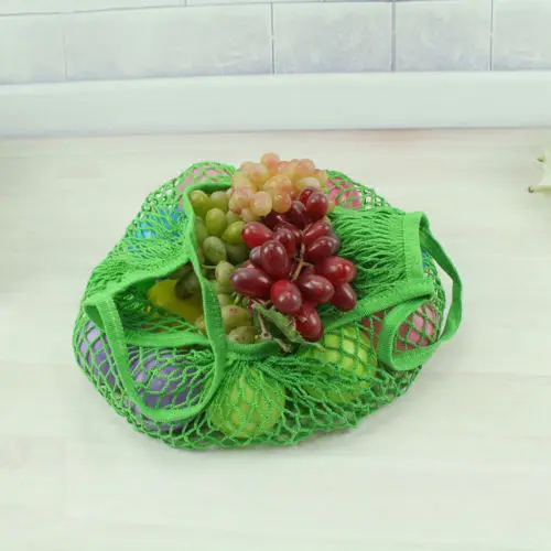 Многоразовый фруктовый шопинг веревка продуктовый шоппер ХЛОПОК ТОТАЛИЗАТОР плетеная сетка Сетчатая Сумка повседневная растительная эластичная сумка на плечо хозяйственные сумки - Цвет: E