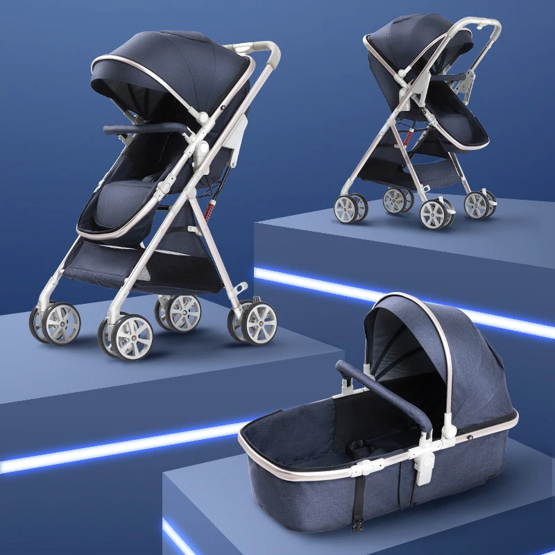 BABYFOND Высокая Пейзаж коляска может сидеть откидываясь одной рукой складной 3D шок 0-3 лет