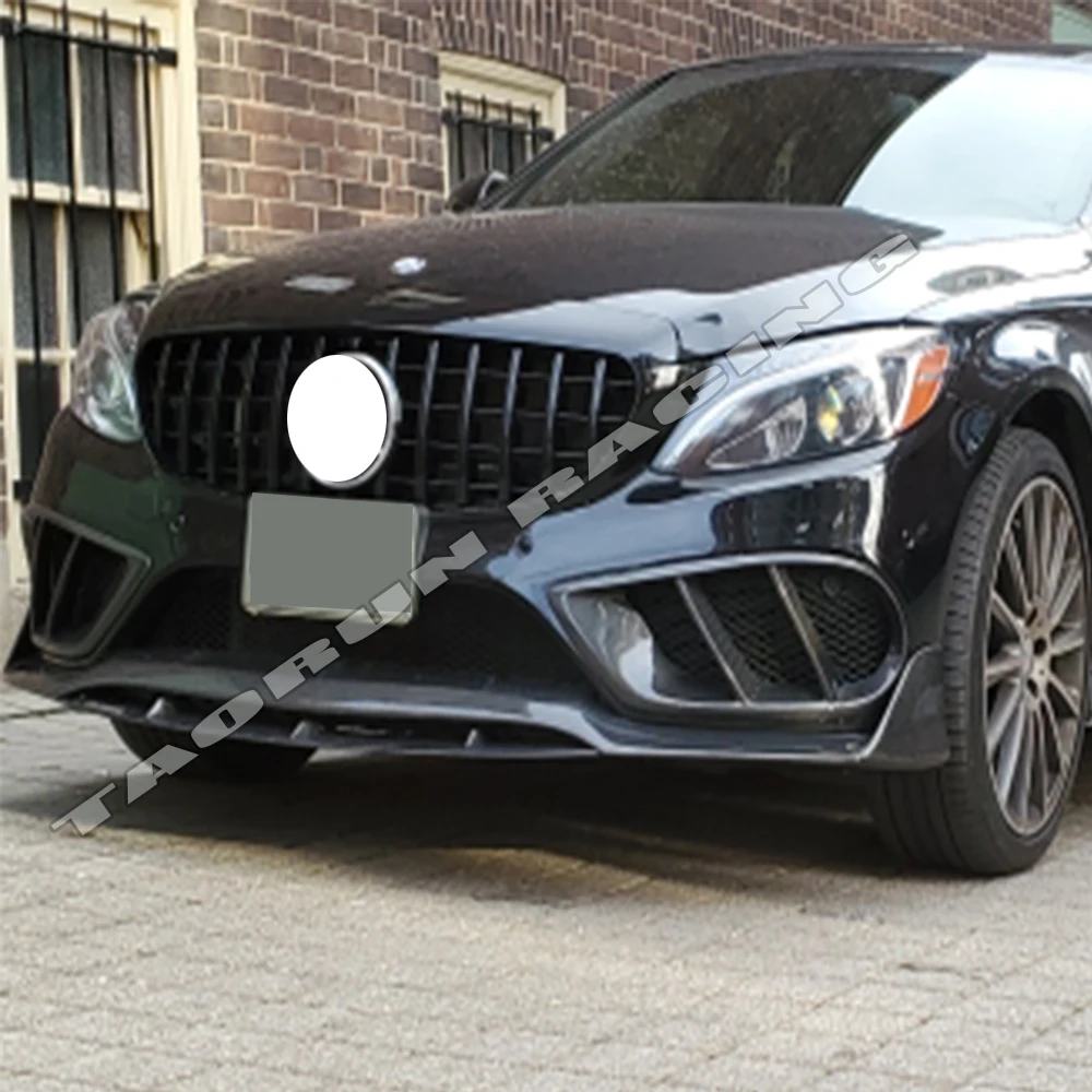 B Стиль Реальные углеродного волокна переднего бампера для Benz W205 седан C205 купе S205 Wagon C180 C200 C300 C43 с Amg посылка 15-18