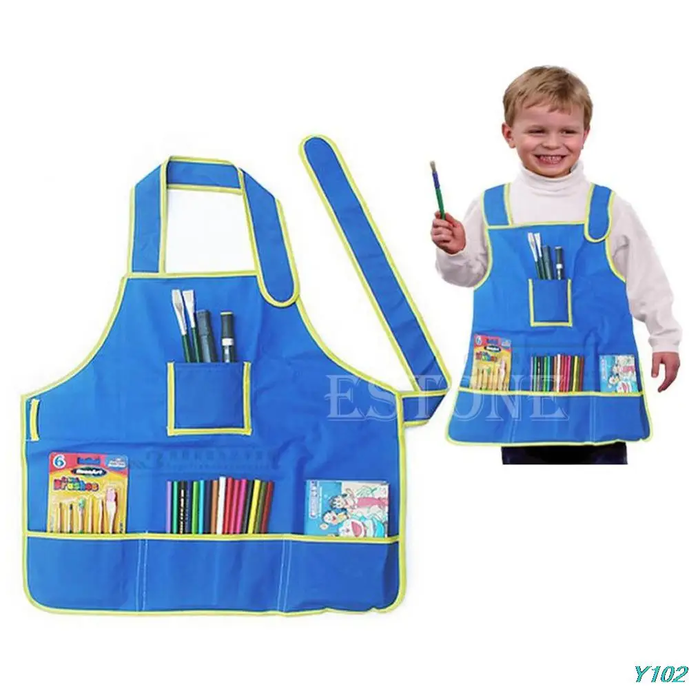 

1pcs Children's Craft Apron Smock with 4 Pockets for Painting Kids School Art Class for kitchen accessories