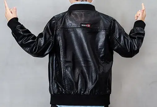 leather jacket Комплект одежды для мальчиков, комплекты детской одежды для мальчиков, весенне-Осенняя детская куртка с искусственным мехом+ толстовка+ штаны, спортивные костюмы из 3 предметов для мальчиков - Цвет: leather jacket