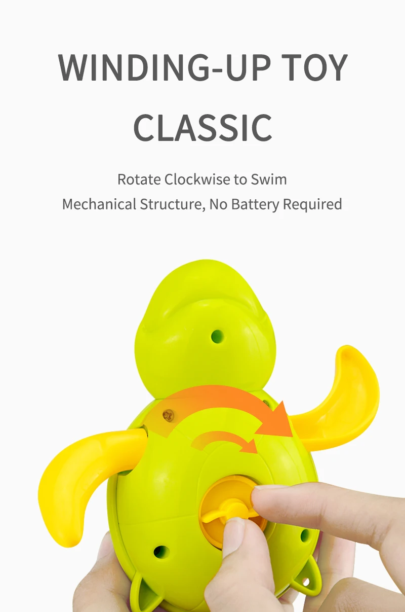 Милые Мультяшные морские животные Черепаха Игрушки для ванны Классические детские игрушки для игры в воду черепаха плавающая заводные на цепочке игрушки для детей