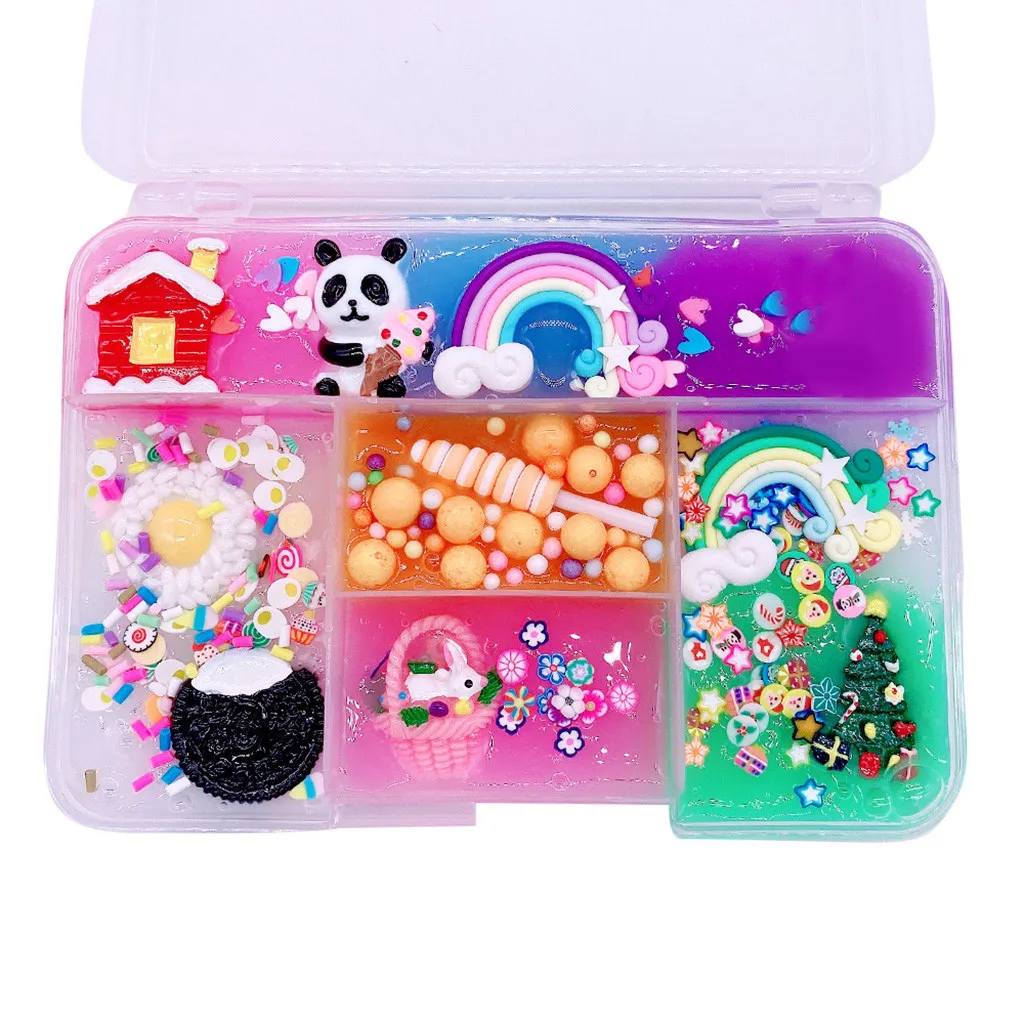 200ml Sea World Cloud Slime Charms Soft Light Sand Beads Sea Shell Beach Slime Clay Toy Polymer Antistress Mud Magic Plasticine