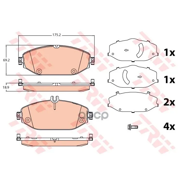 Колодки Тормозные Mercedes W205 14- Передние L=175мм Trw/Lucas Gdb2097 TRW/Lucas арт. GDB2097