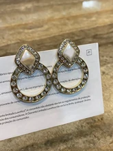 

2021 Hot Trend Brand Diamond Studded Pearl Earrings Ear Studs Everyday Wear Versatile Jewelry Atmosphere Fashion Cute