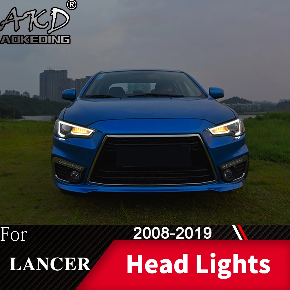 Фара для автомобиля Mitsubishi Lancer 2008- Lancer EX головной светильник s противотуманный светильник s дневной ходовой светильник DRL H7 светодиодный Биксеноновая лампа для автомобиля
