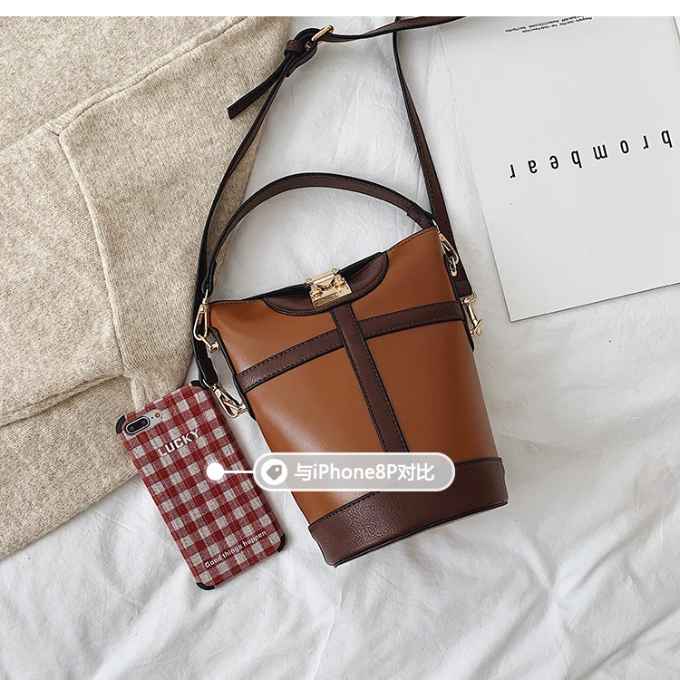 iVog New Arrival Everyday Female Small Shoulder Crossbody Handbag Geometric louis Fashion Bucket Bags for Women