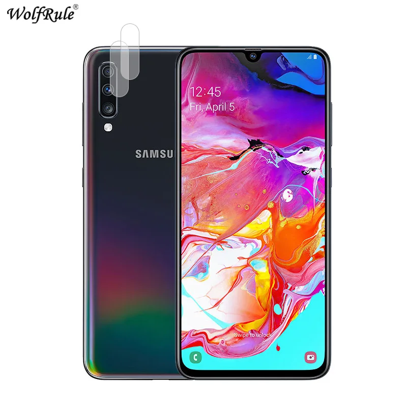 2Pcs Per Samsung Galaxy A70 Macchina Fotografica Della Protezione Flessibile In Fibra Di Vetro Per Samsung Galaxy A70 Camera Lens Protector Pellicola 