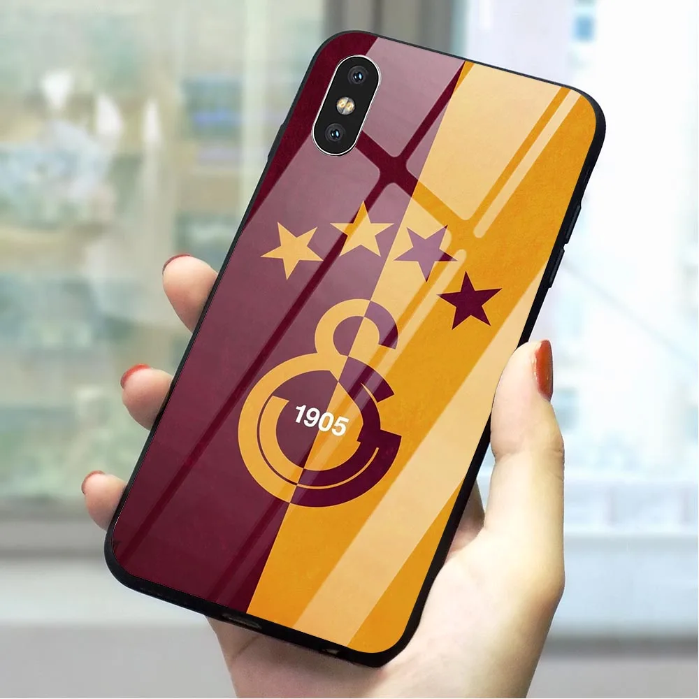 Чехол для телефона Galatasaray SK из закаленного стекла для iPhone Xs Max X 6 6S XR 8 Plus 7 5s 5 SE Slim