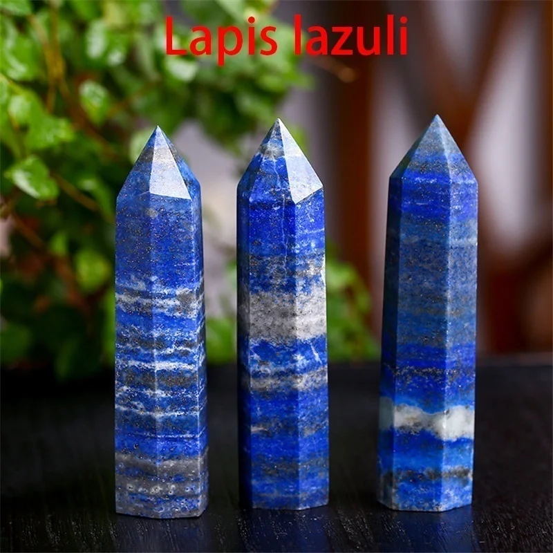 Lapls lazuli 1 шт. натуральный кристалл точка энергии Колонка обелиска ручной полировки очень красивый - Цвет: Lapls lazuli