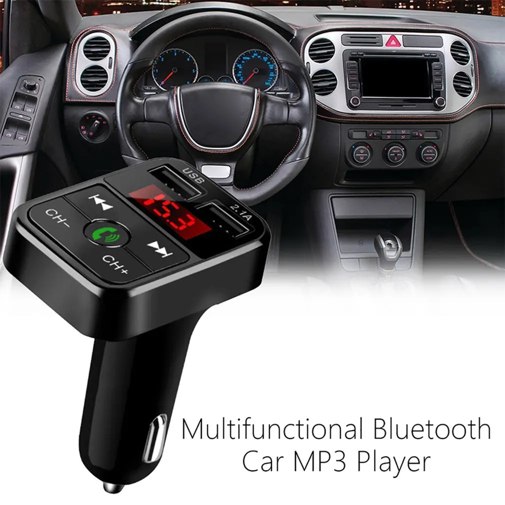 Bluetooth 4,2 MP3 плеер Handsfree автомобильный комплект fm-передатчик Поддержка TF карта U диск QC2.0 3.1A Быстрая Двойная USB Зарядка адаптер питания