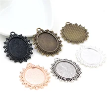 5 шт. 18x25 мм Внутренний размер 5 цветов Позолоченные цветы стиль Камея Кабошон основа Установка Подвески ожерелье Фурнитура