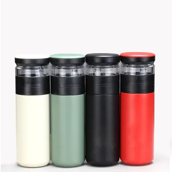 

520ML Stainless Steel Thermos Bottle With Filter Tea Cup Vacuum Flask Portable Travel Bottle Business Water Cup