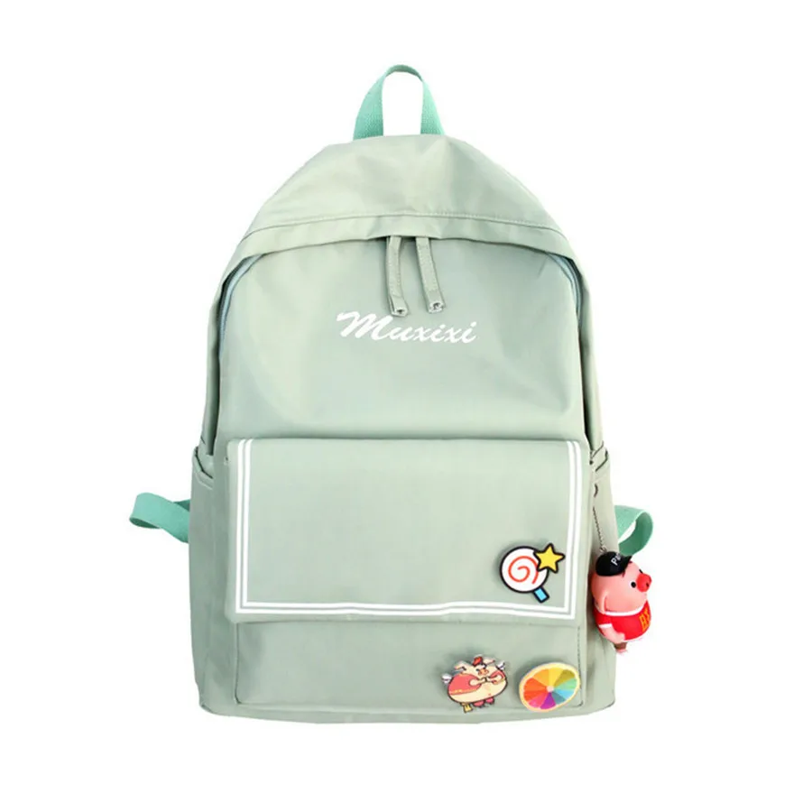 light green Модный школьный рюкзак для девочек, школьный рюкзак для девочек-подростков, школьные сумки для девочек-подростков, женские рюкзаки для ноутбука, Mochila Escolar - Цвет: light green