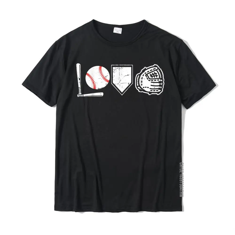 Design Classic Tops Shirts for Students Funny Mother Day Crewneck 100% Cotton Short Sleeve Tshirts Camisa Tops Tees I Love Baseball T-Shirt Baseball Heart__MZ18502 black