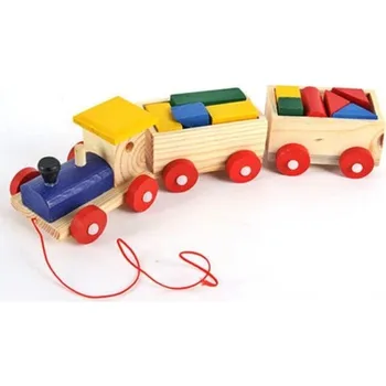 Drewniane zabawki drewno znajdź zużycie pociąg zabawka dla dzieci wykonaj Grizzly Train Montessori Activity tanie i dobre opinie Wooden Toys Drewna TR (pochodzenie)