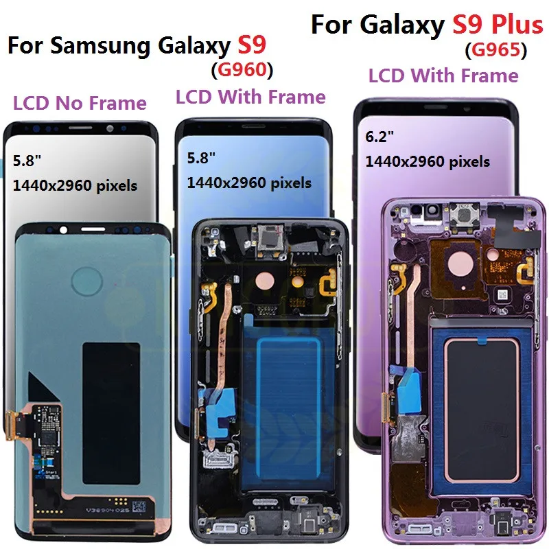 Orijinal için Samsung S9 LCD s9 artı ekran dokunmatik ekran ...
