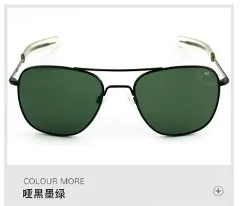 Американские армейские военные Оптические солнцезащитные очки ao 8054, мужские, авиаторные очки для вождения, прямоугольные, moda ocluos de sol masculina - Цвет линз: black-green