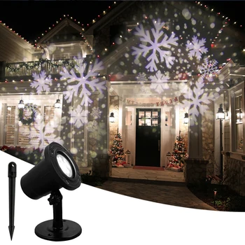 

New Laser Projector IP65 Moving Snow Snowflake Led Stage Lamp Christmas New Year SpotLight LED Party Garden Lawn DJ DMX Lighting