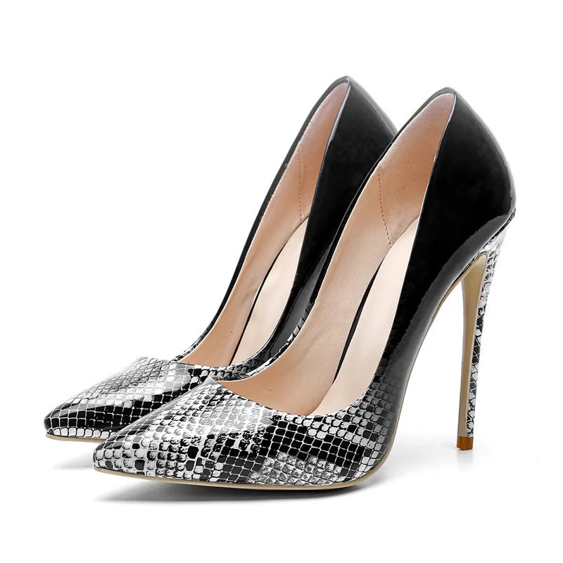 

Cocoafoal Women's High Heels Shoes Snake Skin Sexy Plus Size 33 43 Pointed Toe Snakeskin Shoes Purple Green Party Sexy Pumps