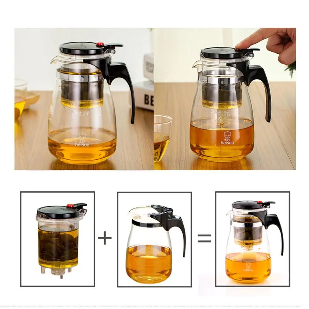 1000ML/800ML Tea PotArt Heat-Resistant Explosion-proof Kungfu Tea Art Glass Teapot Stainless Filter Jug With Infuser Tetera