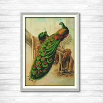 

The beauty peacock couples Counted Printed on Canvas DMC 11CT 14CT Cross Stitch kit Needlework Set all for Embroidery Home Decor