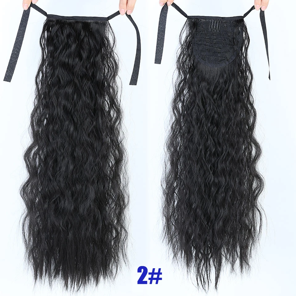 MEIFAN, длинные кудрявые волосы на завязках, конский хвост, накладные волосы, синтетические волосы, афро накладные волосы для женщин - Цвет: 2