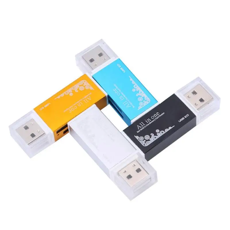 

Mini USB2.0 4 Card Slots Smart Memory Card Reader for MS/TF/Micro MS/M2 Card Convenient Portable and Digital Storage Partners