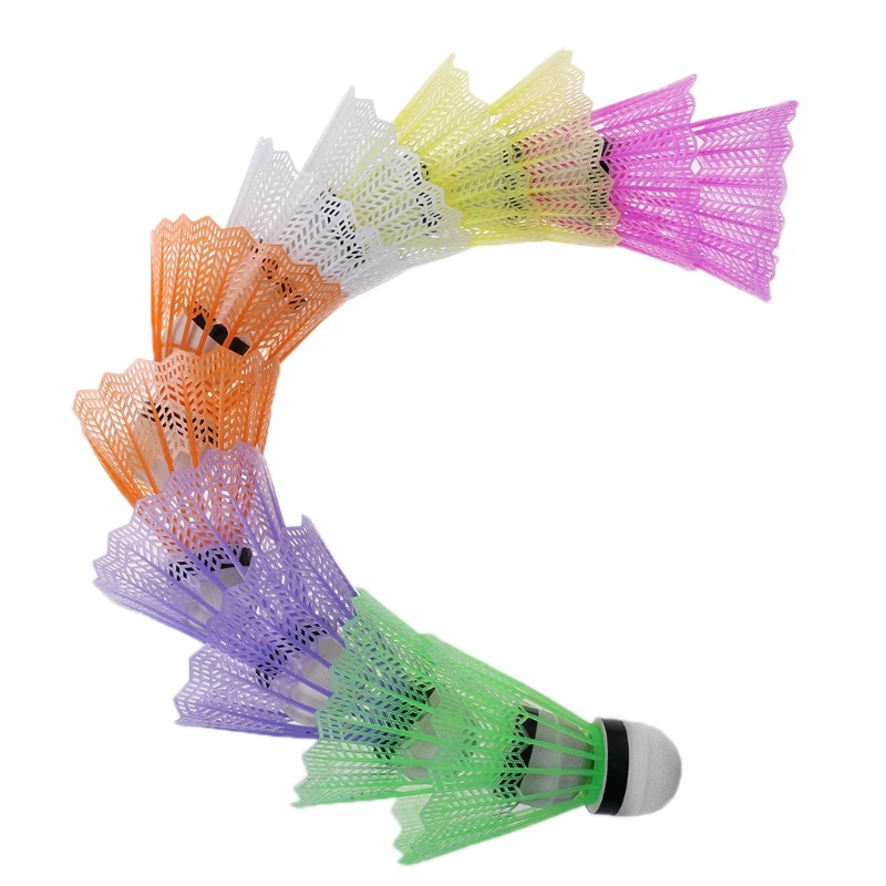 12 шт. цветные пластиковые воланы для бадминтона, крытые, уличные спортивные аксессуары Q1FF