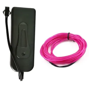 

1pc 3M Flexible EL Wire Tube Rope Battery Powered Flexible Neon Light Car Party Wedding Decoration With Controller