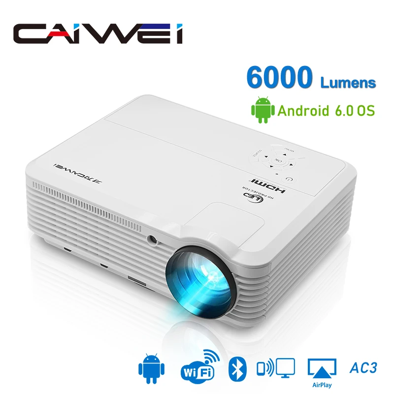 Светодиодный проектор CAIWEI A7/A7AB Full Hd мультимедийный Android для домашнего кинотеатра
