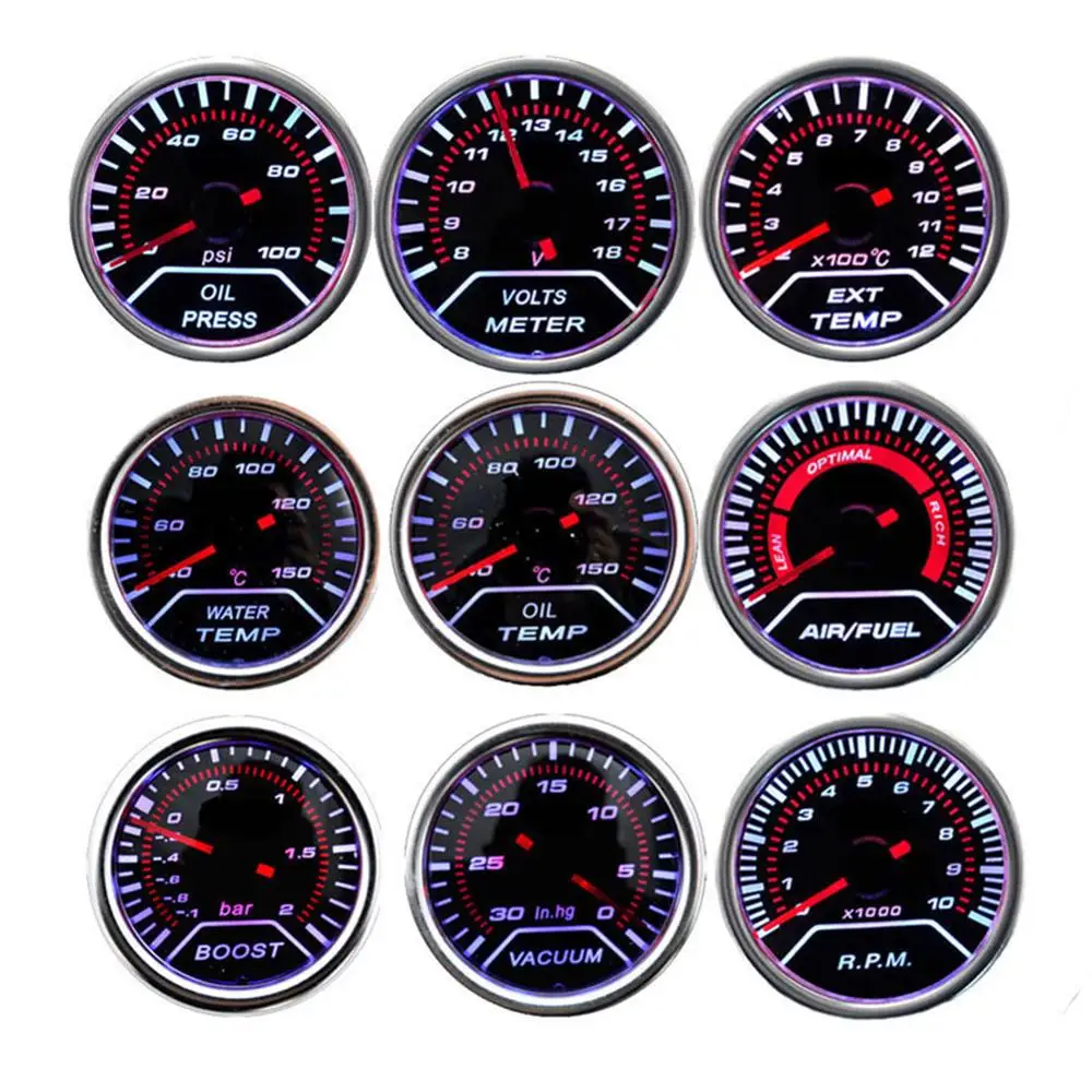 

Motorcycle Accessories Boost/Vacuum/Water Temp/Oil Temp/Oil Press/Voltage/Tachometer/Air Fuel Ratio/EGT Gauge+Gauge Pods moto