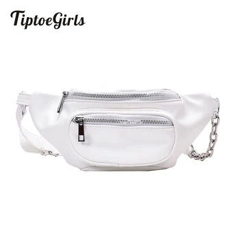 

Tiptoegirls PU Leather Messenger Bag Designer Crossbody Bag Bolso Mujer White Women Chest Bag Simple Waist Pack Bag