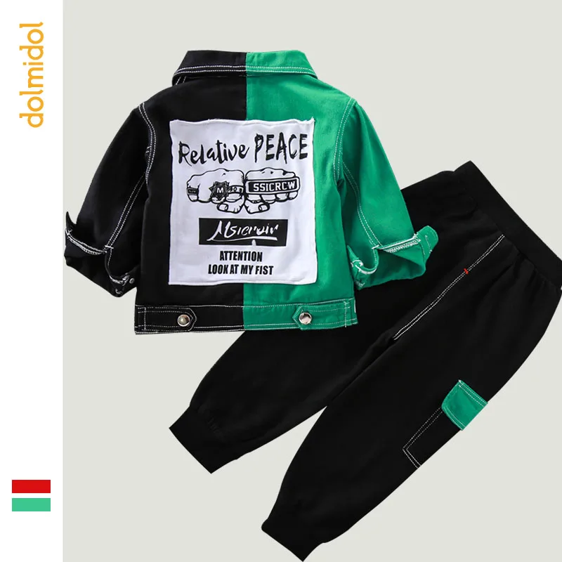 Dolmidol/2019 г. джинсовый костюм с капюшоном куртка джинсы комплект из 2 предметов для