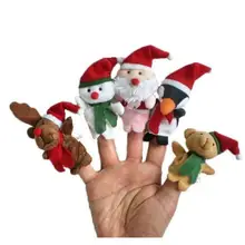5 шт./компл. мультфильм Санта Клаус Wapiti Снеговики бархат палец плюшевые игрушки ткань развивающие Рука История на пальцы на Рождество