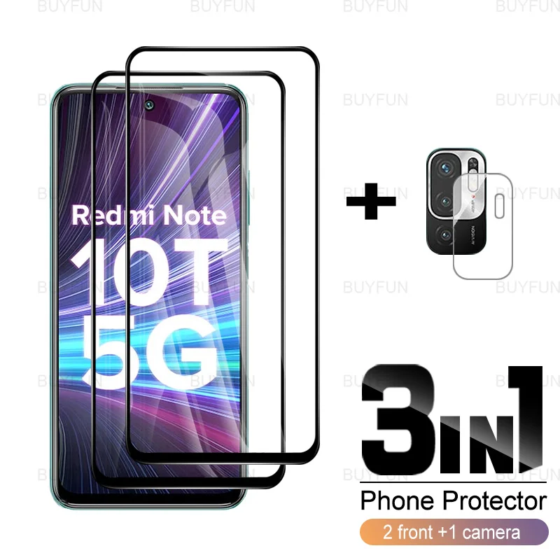 3 в 1 защитное стекло с черными краями для Xiaomi Redmi Note 10 T | Мобильные телефоны и