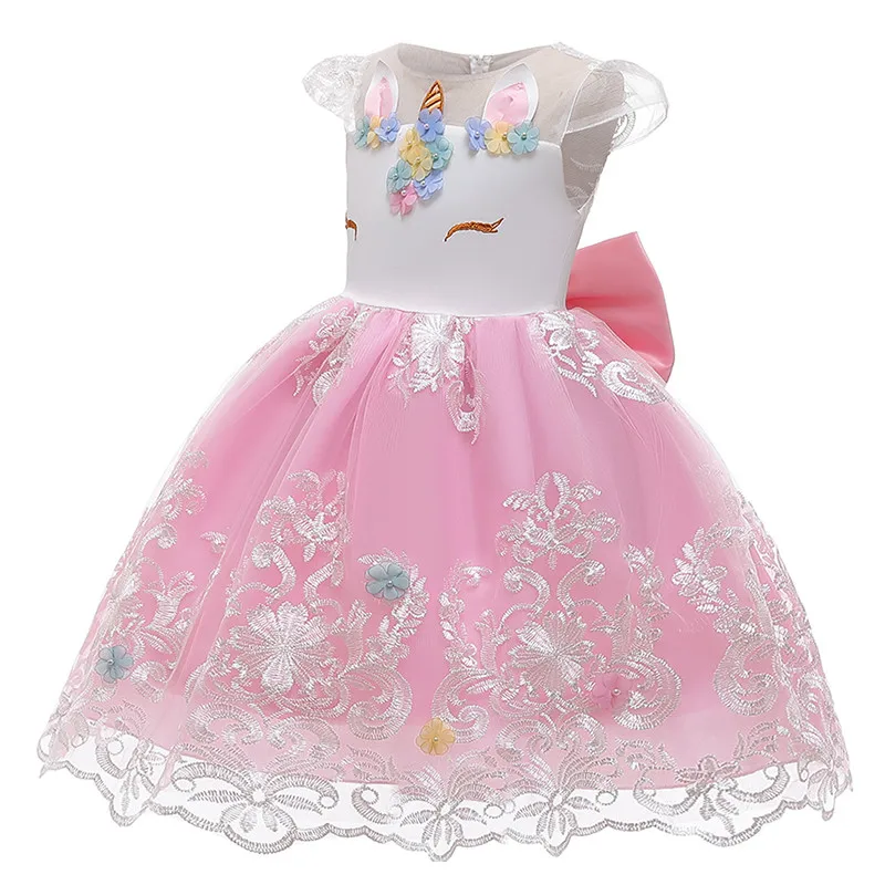 White Новогодний костюм для девочки;платье для девочек;кружевной нарядное платье для девочки;вечернее платье принцессы с большим бантом;свадебное платье;праздничное платье для девочки;одежда для детей;платье детское;vestidos - Цвет: White