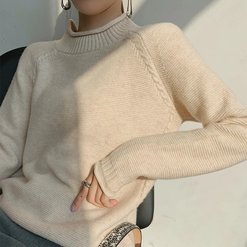 High quality women sweater wool knitted sweater women pullover long sleeve turtleneck soft female pullover pull femme warm