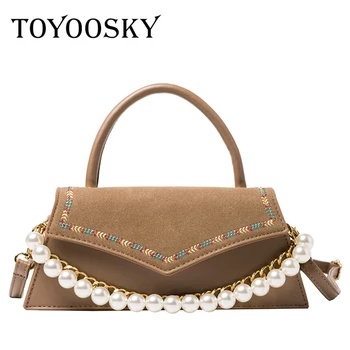 

TOYOOSKY Sweet Lady Pearl Messenger Bags 2020 Fashion High Quality Matte Leather Women's Designer Handbag Vintage Shoulder Bags