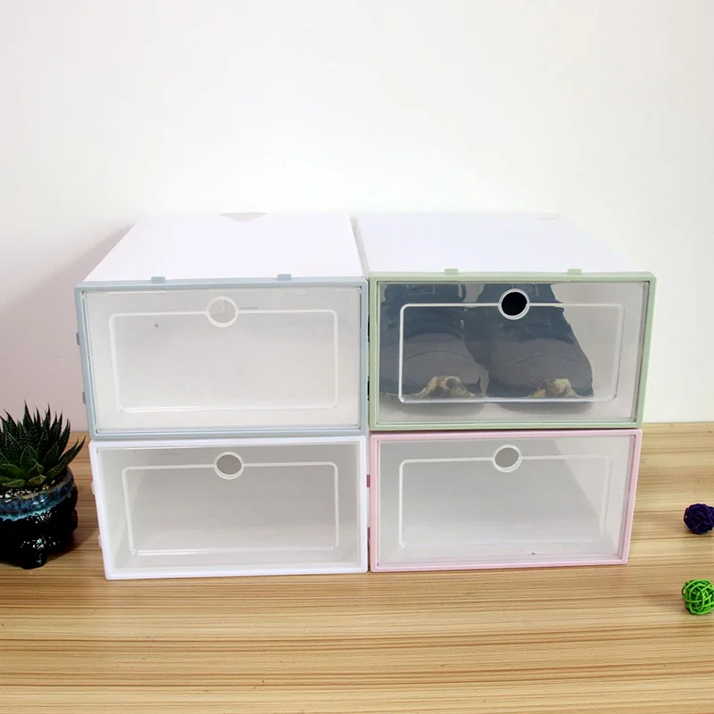 

6 Pcs Transparent Shoe Box Flip Design Plastic Storage Case Organizer Dustproof for Home PAK55