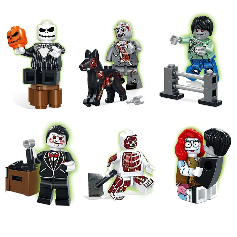 Новинка Legoinglys зомби Джек Скеллингтон призрак ужас тема кино строительные блоки