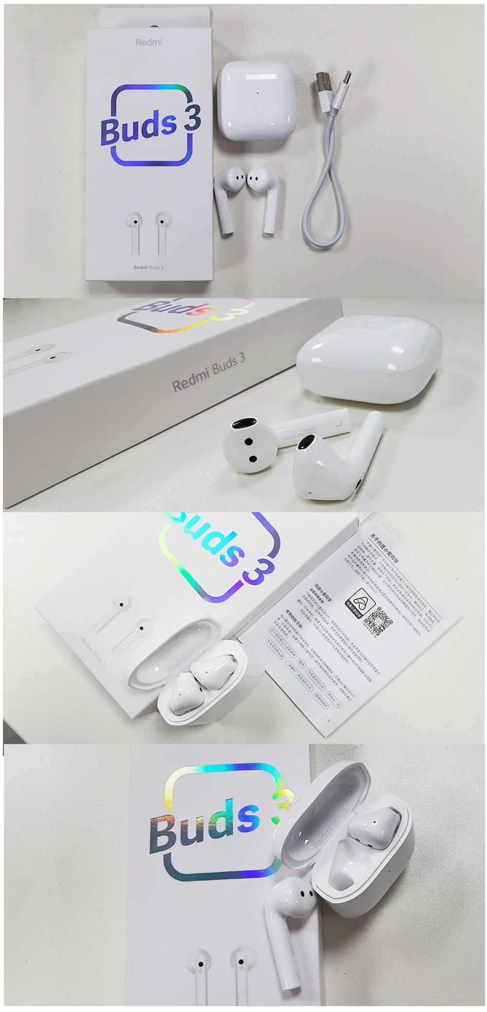 2021 Newest Xiaomi Redmi Buds 3 Earphones Bluetooth TWS Wireless Earbuds 5.2 Earphones Noise Canceling IP54 waterproof headphone sleep headphones